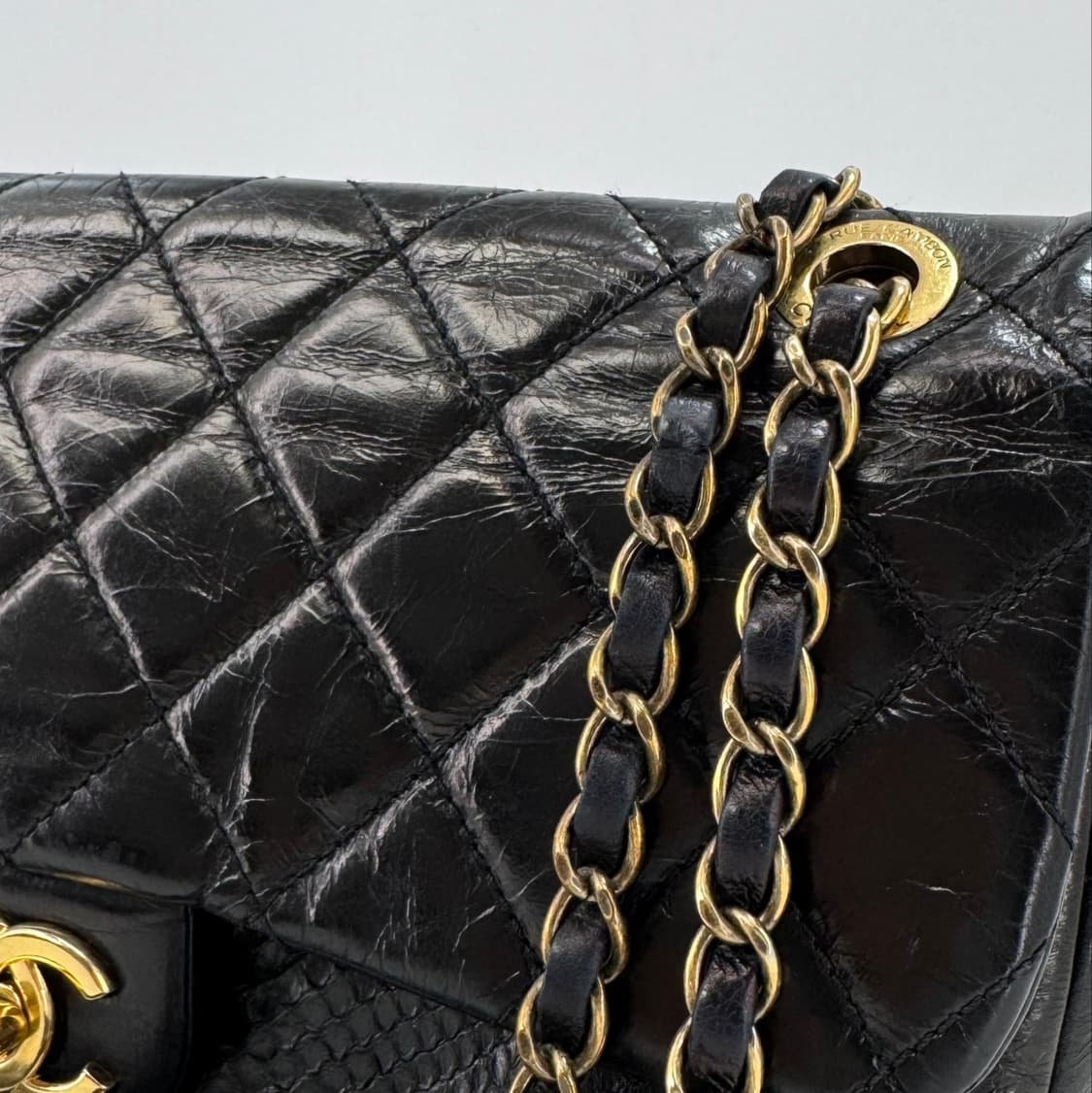 [감정완료] 샤넬 파이톤 체인 숄더백 블랙 상품이미지8