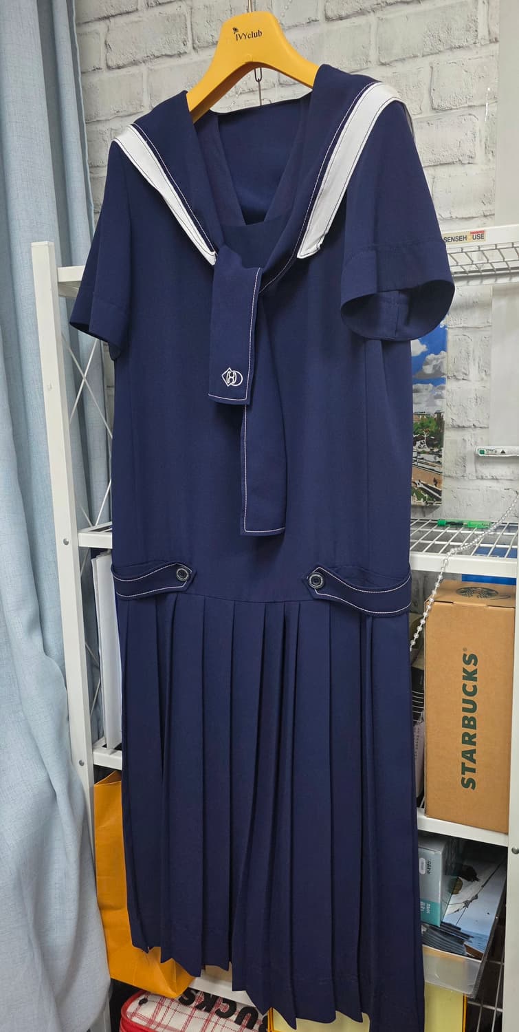 럭키슈에뜨 세일러원피스 55 롱원피스 쉬폰 반팔원피스 WM41 상품이미지2