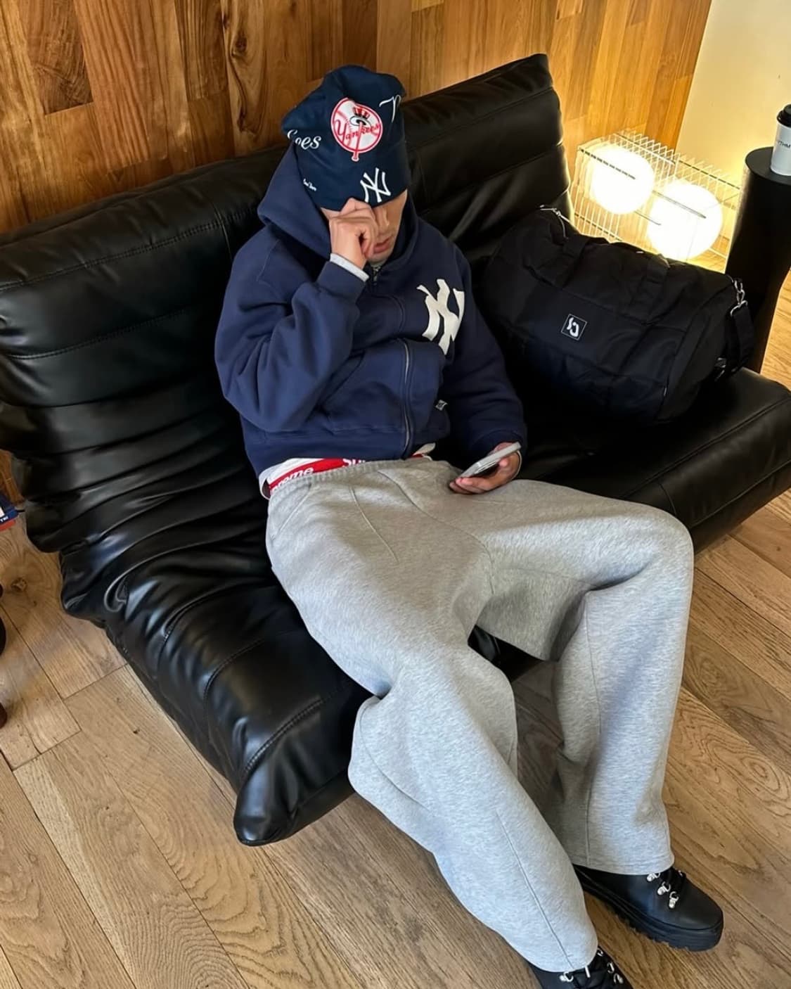 [flash sale] 아킴보 클럽 뉴욕 후드집업 네이비 L 상품이미지5