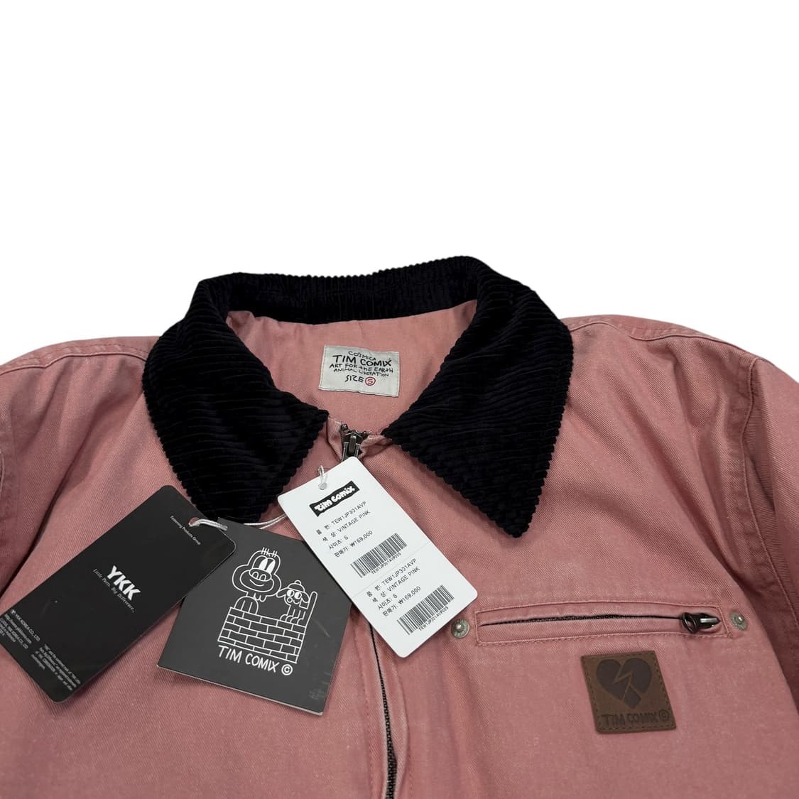 팀코믹스 워시드 워크 푸퍼패딩 자켓 빈티지 핑크 S 상품이미지2