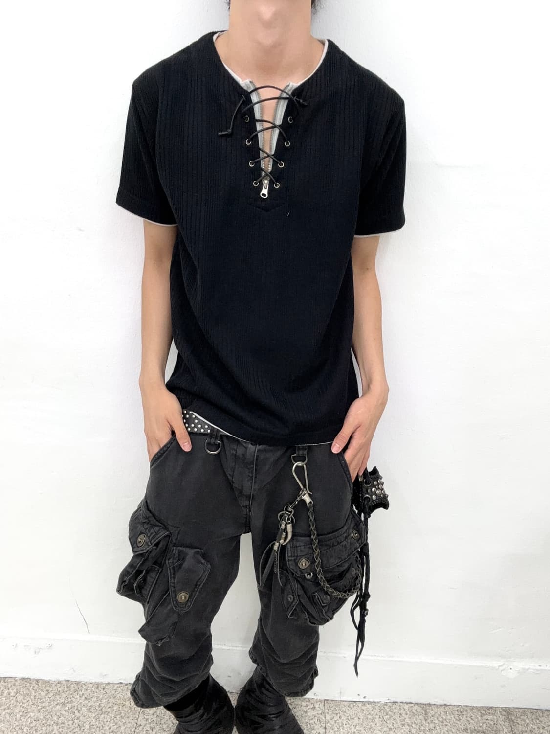Lace up detail top   상품이미지2