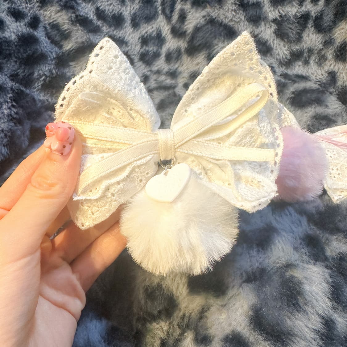 빈티지 리본 폼폼이 키링 히메갸루 로걀 라떼 헤이세이 라떼갸루 리즈리사깔 상품이미지2