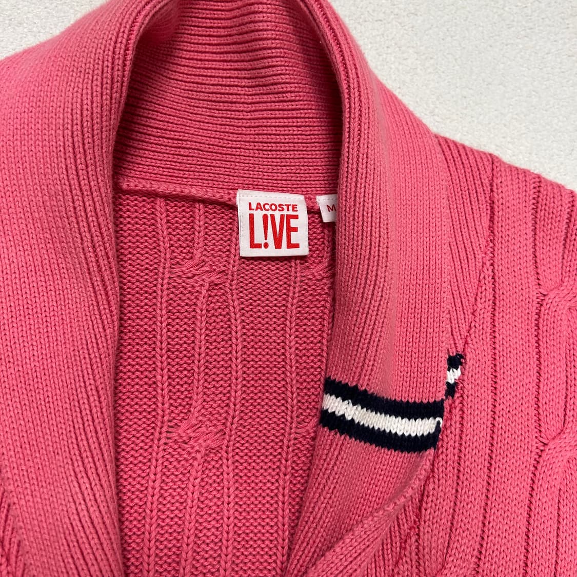Lacoste pink shawl collar cardigan 상품이미지6