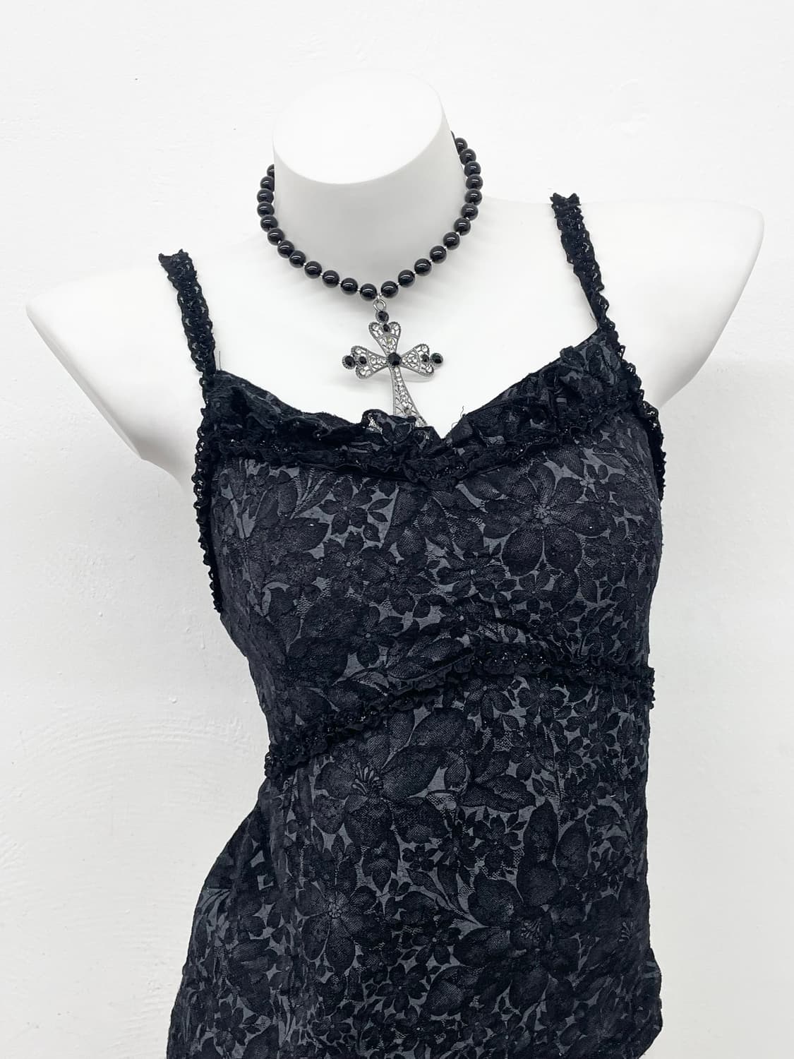 블랙 오리엔탈 레이스 슬립 상품이미지2