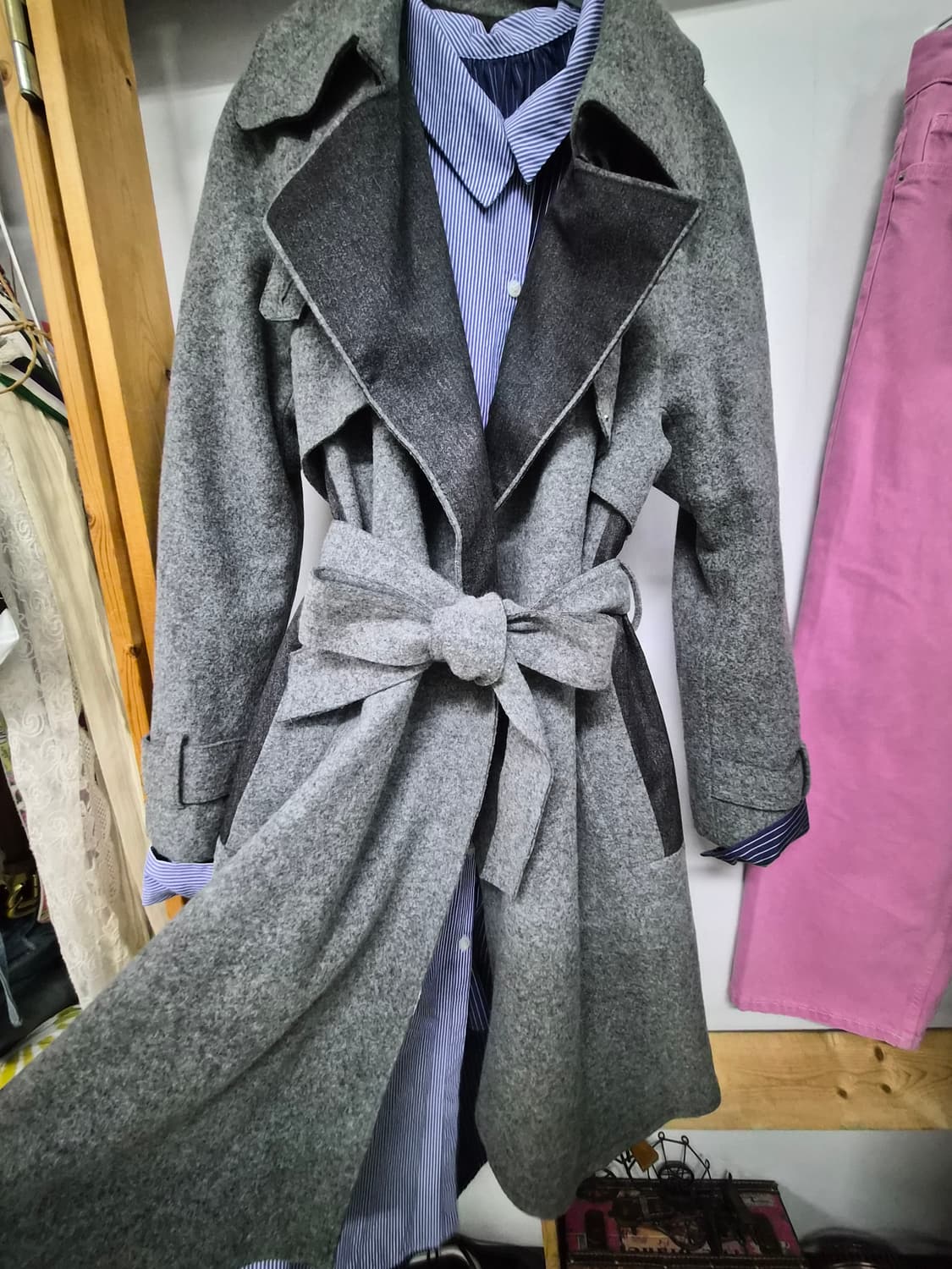 보브 트렌치 울 트렌치 코트 상품이미지4