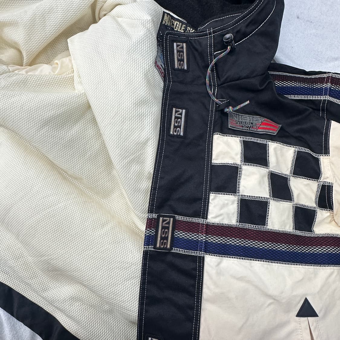 NICOLE SKITEAM 올드스쿨 체커보드 고프코어 오버핏 점퍼 봄버 상품이미지5