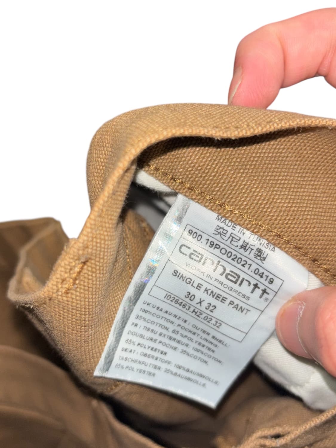 칼하트 wip 싱글니 브라운 카펜터 팬츠 상품이미지9