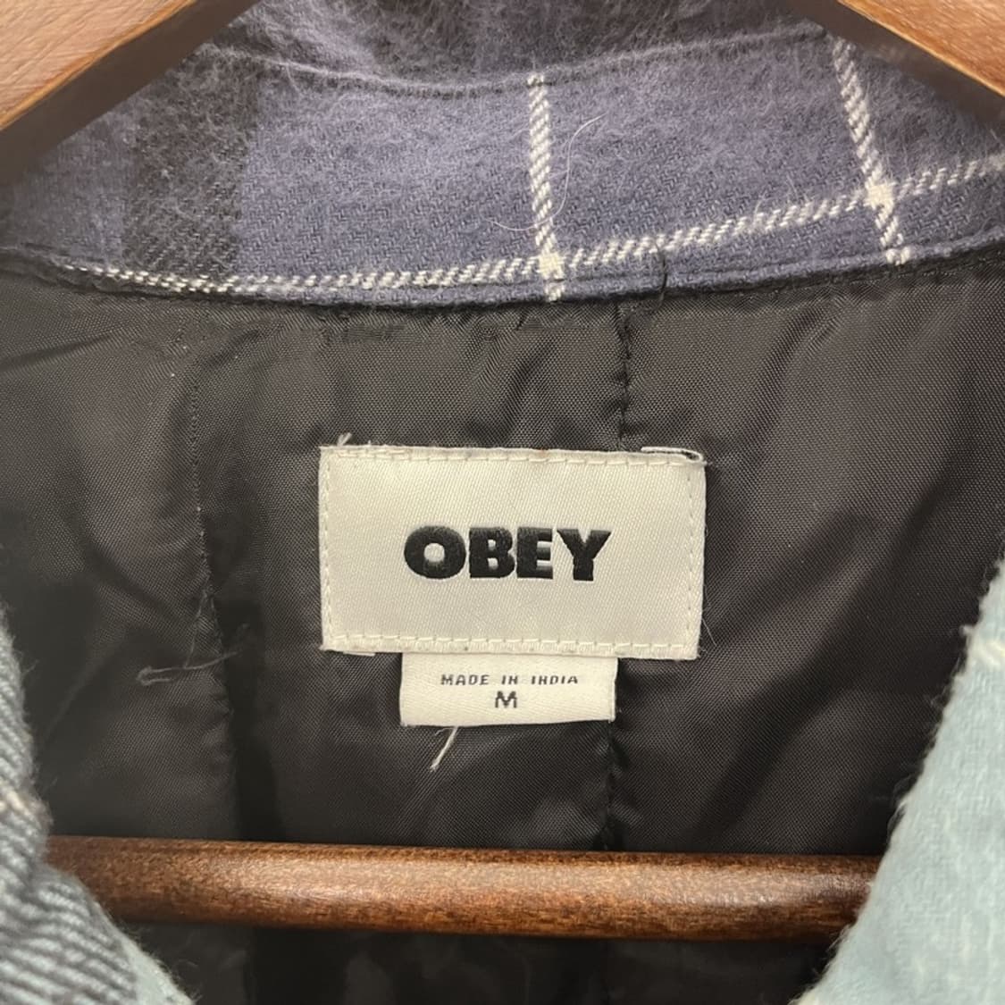 오베이 올드스쿨 캐주얼 빈티지 격자 체크 자켓 M C09908 상품이미지5