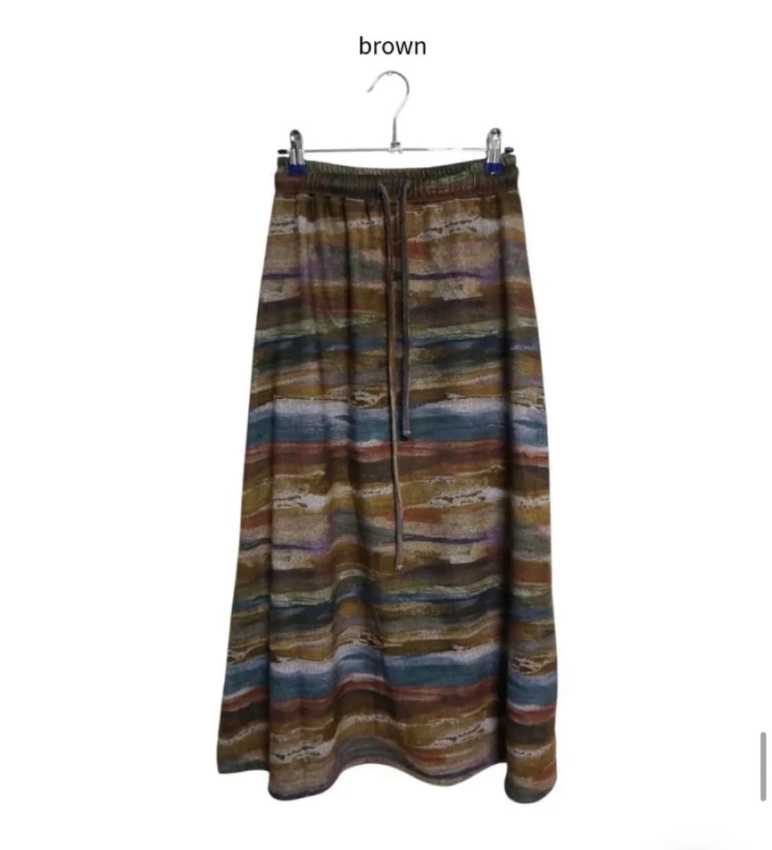 모래하우스 패턴 스커트 브라운 롱치마 상품이미지1