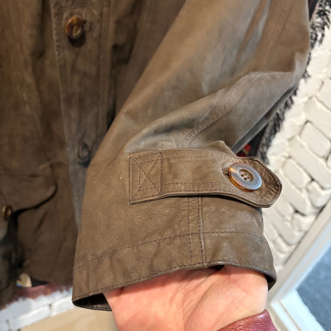 90s 런던포그 빈티지 소가죽 롱코트 자켓 상품이미지5