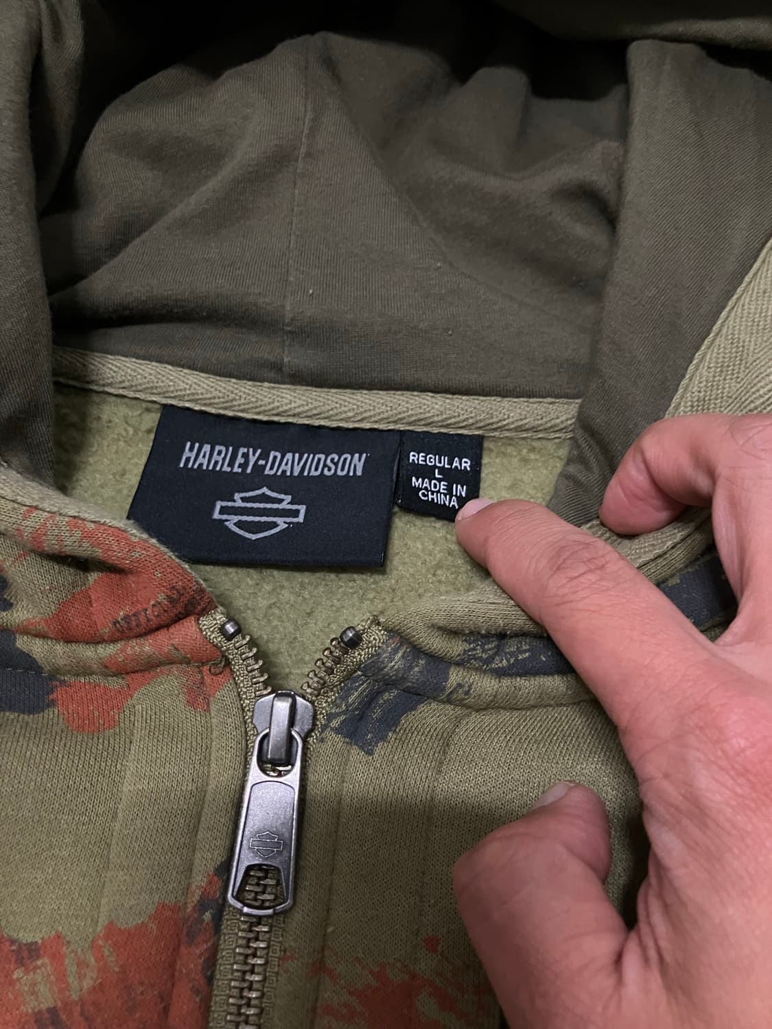 할리데이비슨 오일카모 후드집업 상품이미지3