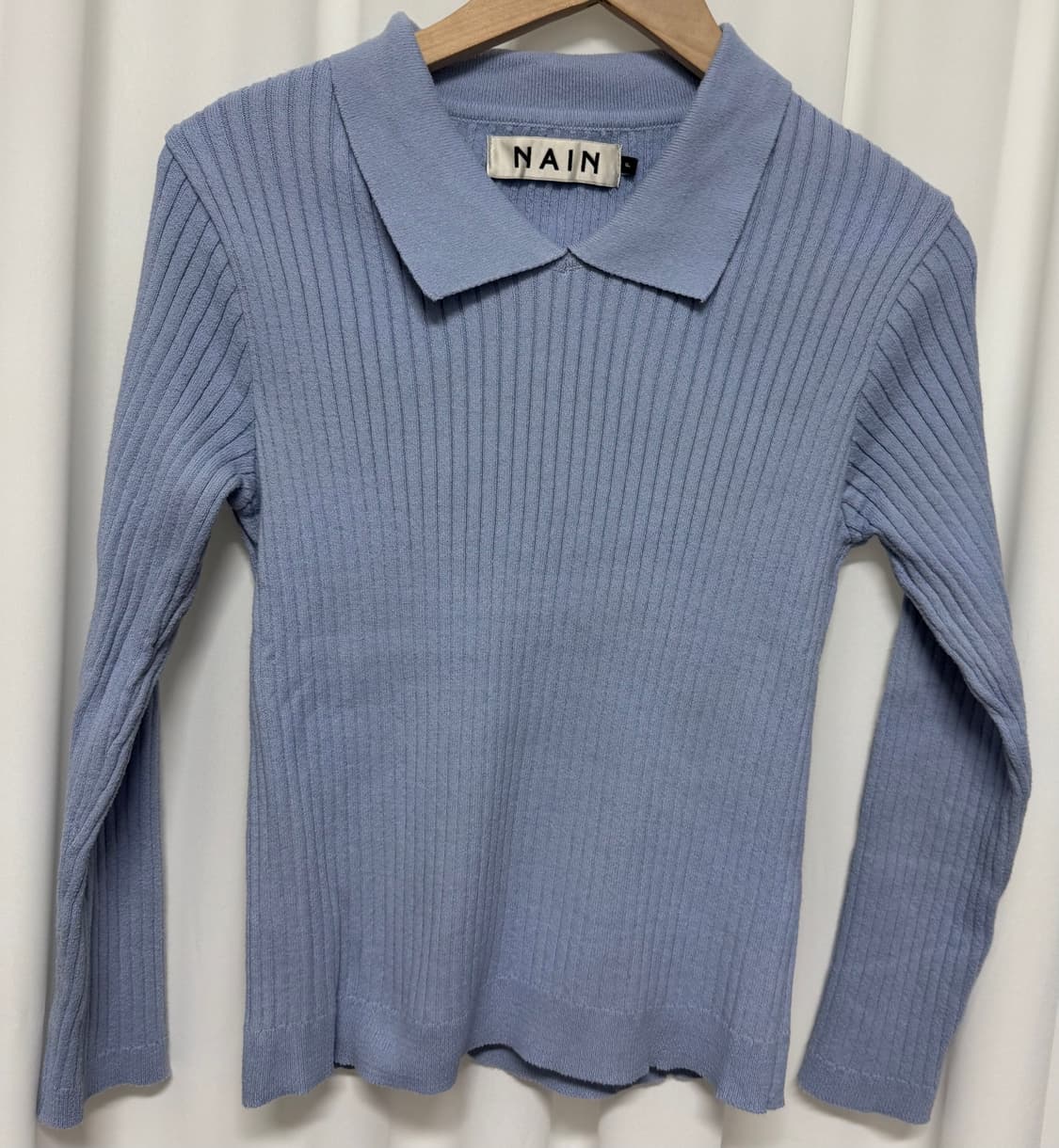 NAIN 나인 소라색 골지 니트  상품이미지3