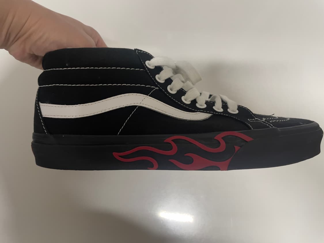 반스 스케이트 하이 블랙 불꽃 270mm 상품이미지4