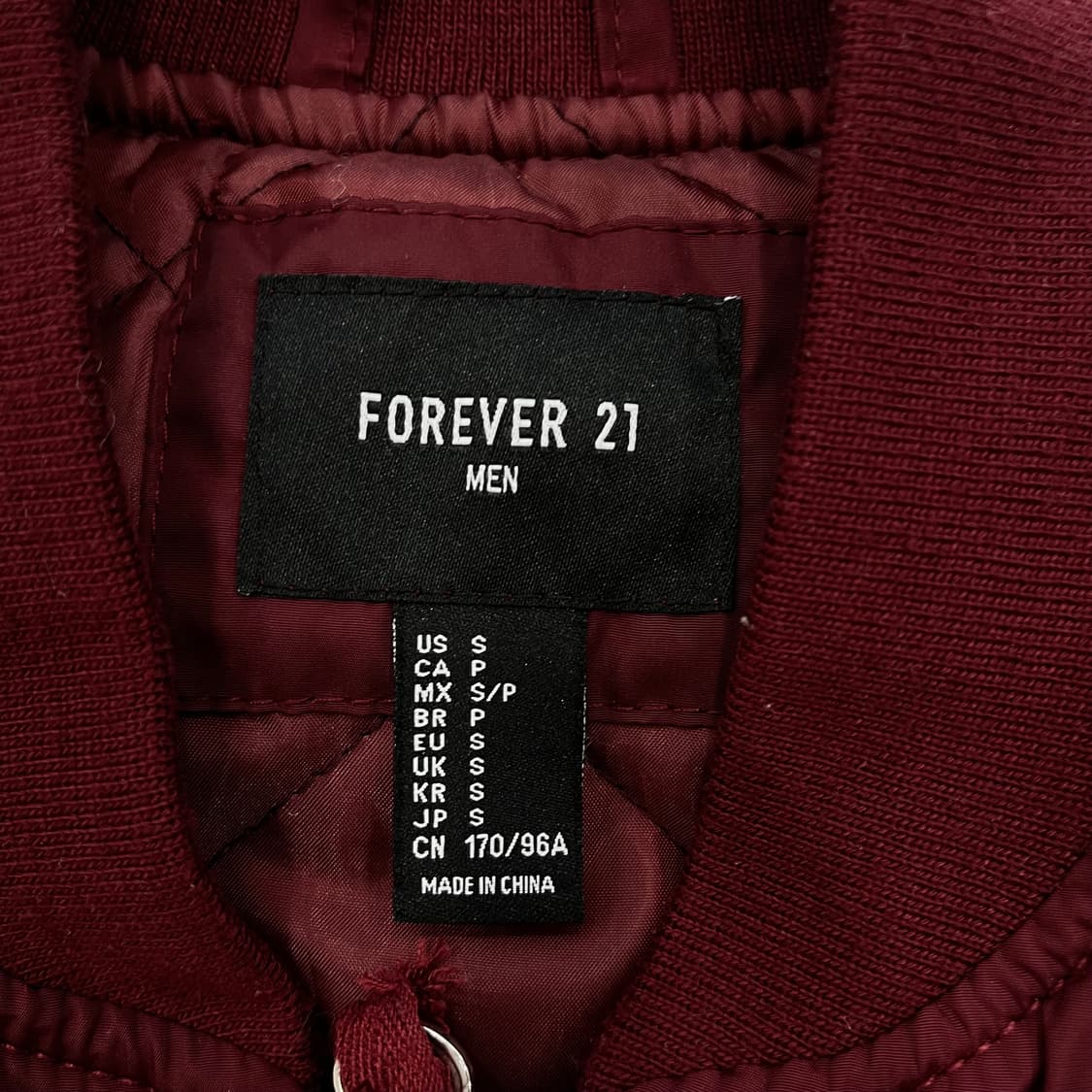 S 포에버21 버건디 봄버 자켓 상품이미지5