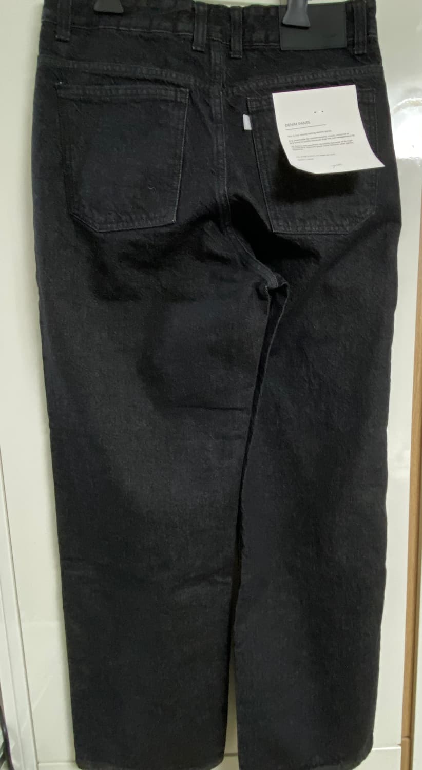 유스 와이드데님 워시드블랙 s 숏 상품이미지3