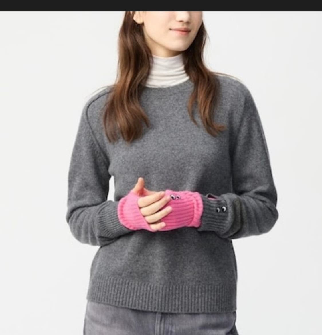 유니클로 안야힌드마치  캐시미어 크루넥 스웨터 캐시니트 라지 상품이미지1