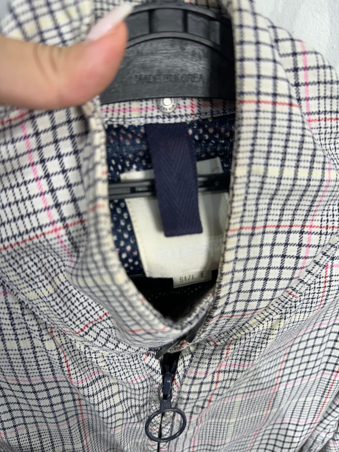 디젤 하이넥 투웨이 트단 체크 바스티 자켓 상품이미지9