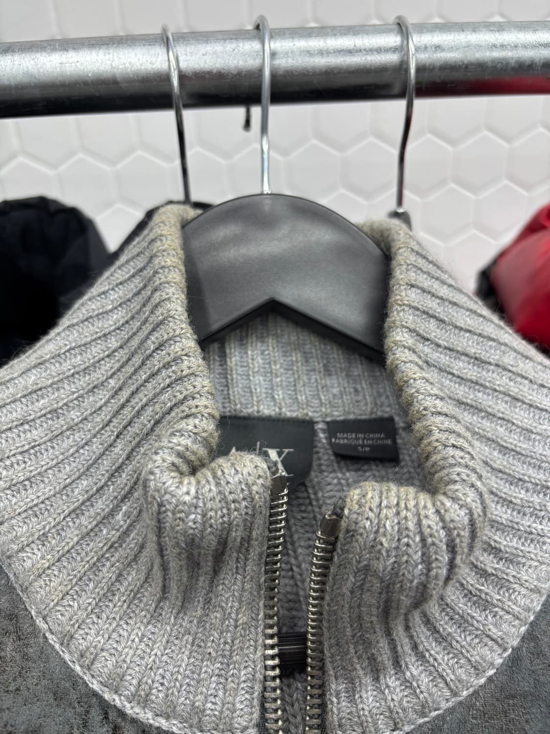 아르마니 익스체인지 스웨이드 니트 집업 상품이미지6