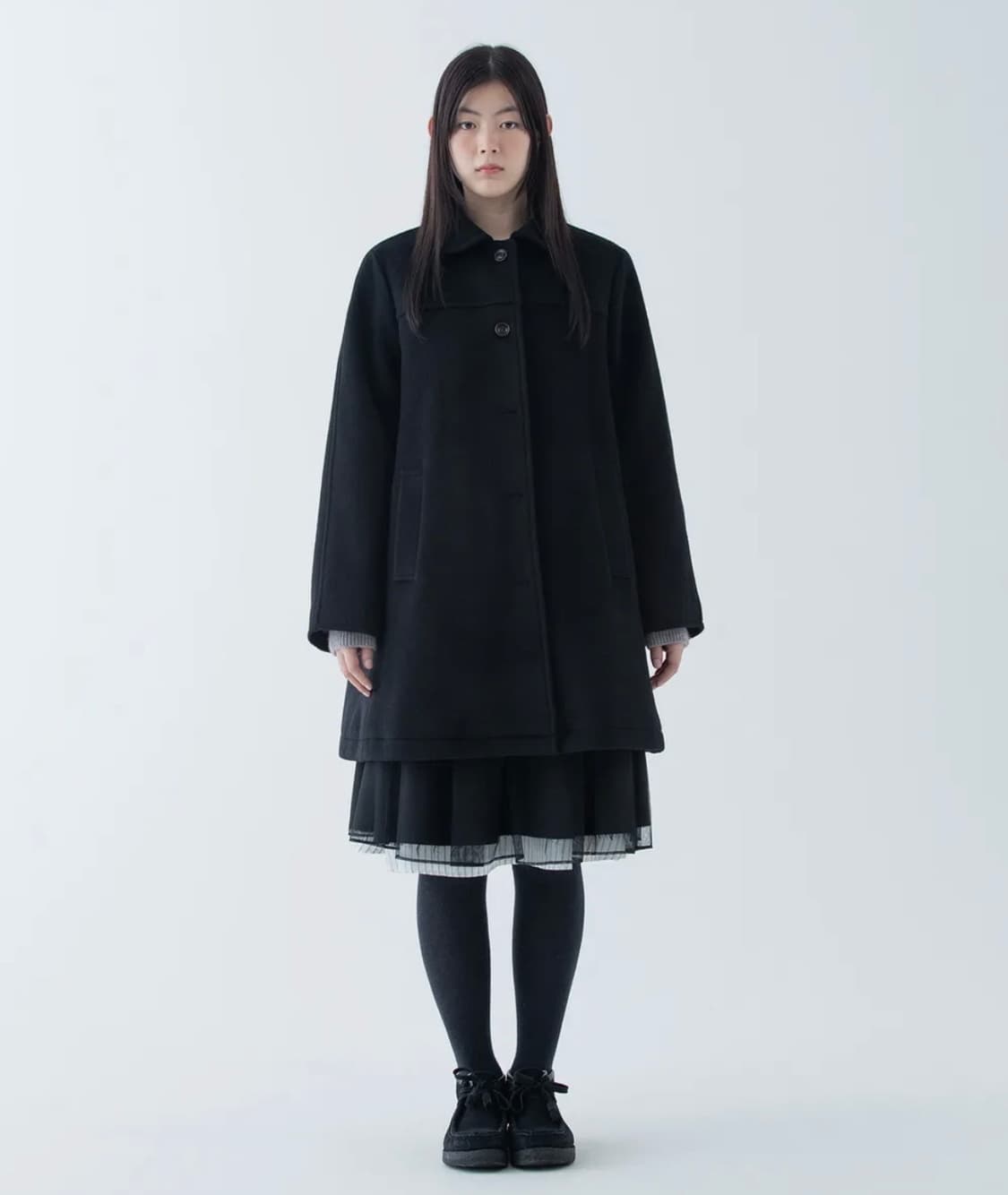 오헤시오 HALF RAGLAN WOOL COAT 하프 울 코트 블랙 상품이미지2