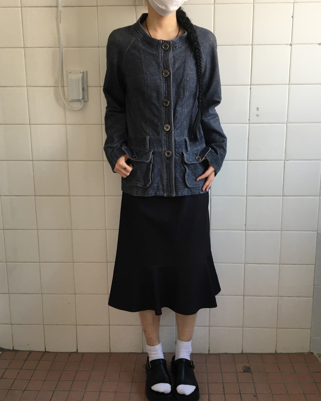 Belted high neck jacket 상품이미지1