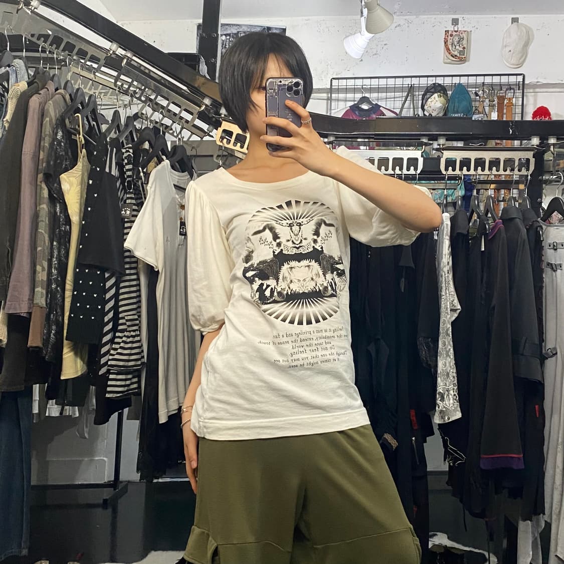 Scolar 백레터링 디테일 퍼프 하프 슬리브 상품이미지9