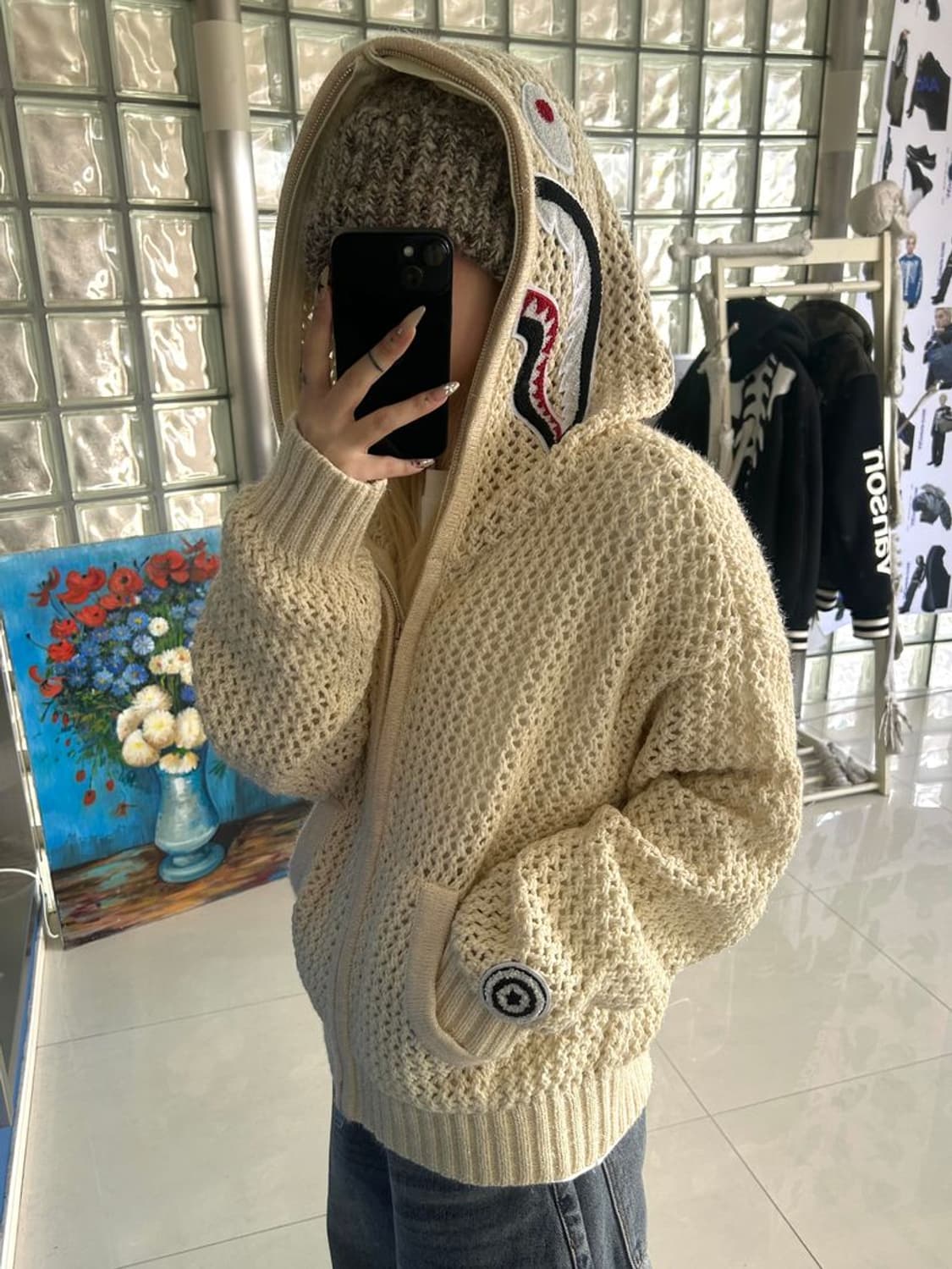 SHARK CROCHER HOODIE 샤크 크로처 후드티 상품이미지1