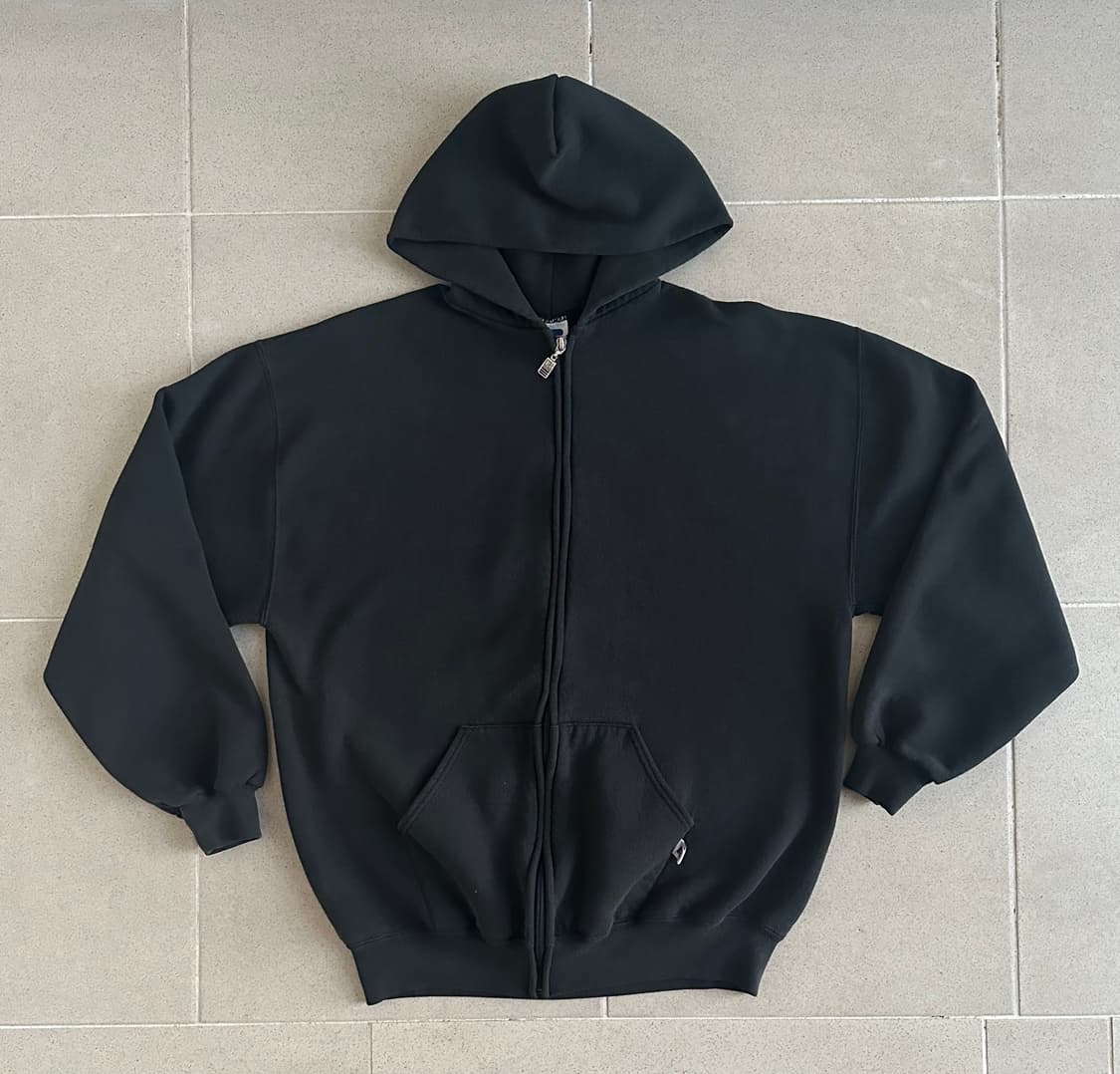 90s 빈티지 러셀 후드집업 블랙 XL USA 상품이미지1