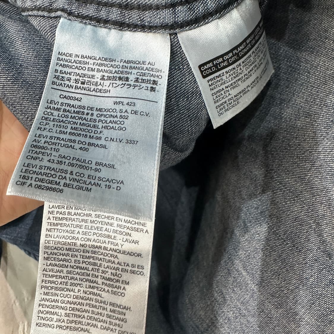 리바이스 웨스턴 데님 청남방 S 상품이미지4