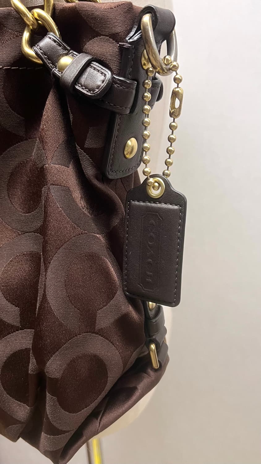 90s coach 딥 초코 브라운 코치 시그니처 자가드 숄더백 핸드백 상품이미지6