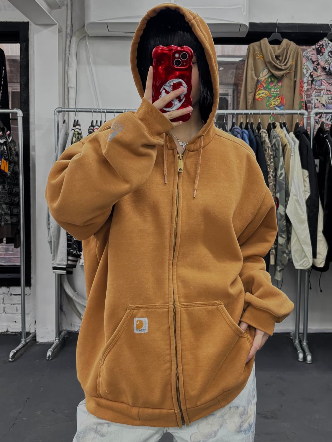 칼하트 써멀 브라운 후드집업 상품이미지4