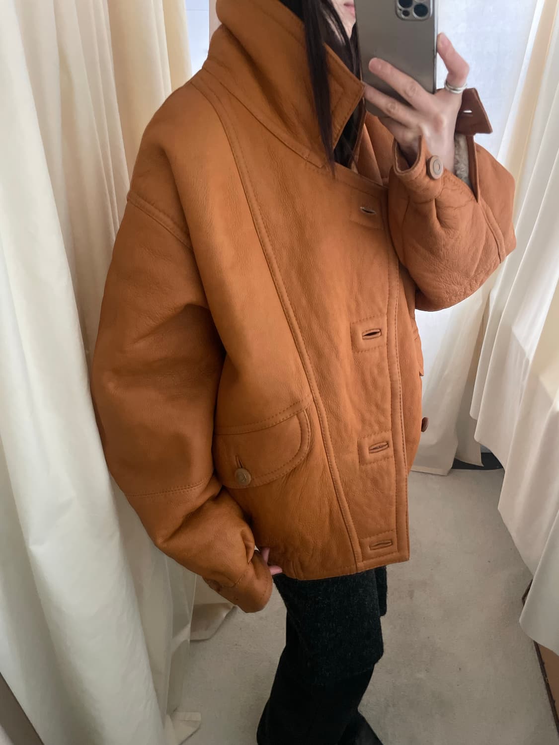 vintage European shearling leather jk 상품이미지9