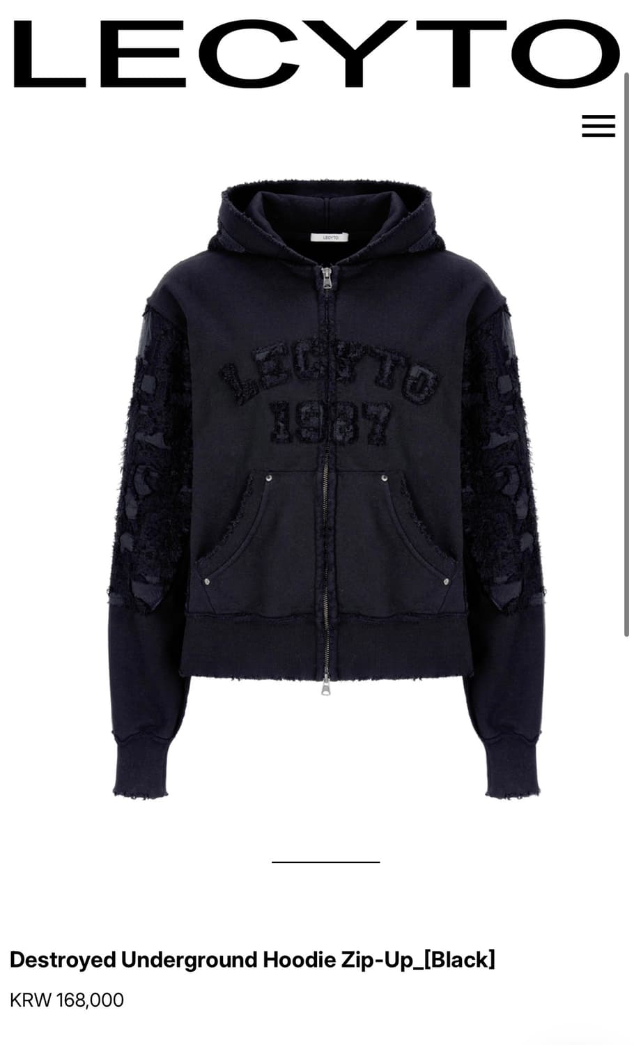 Destroyed Underground Hoodie Zip-Up 상품이미지1