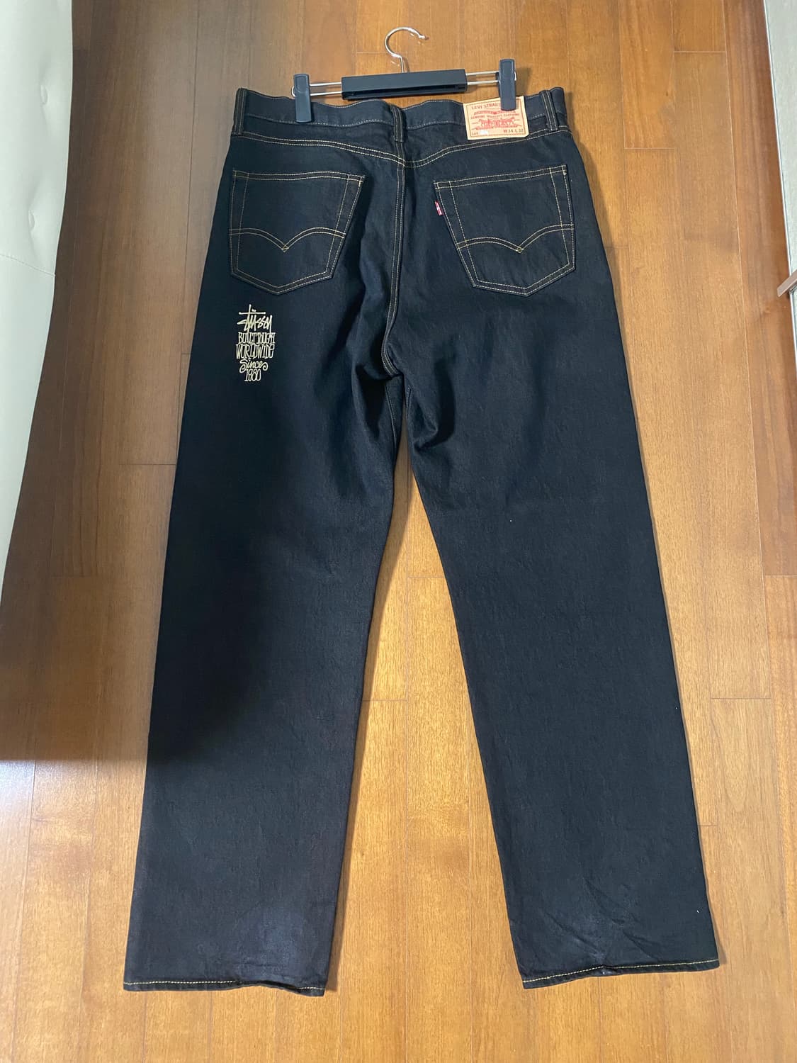 [34x32] 스투시x리바이스 크리스피 린스 568 진 블랙 상품이미지2