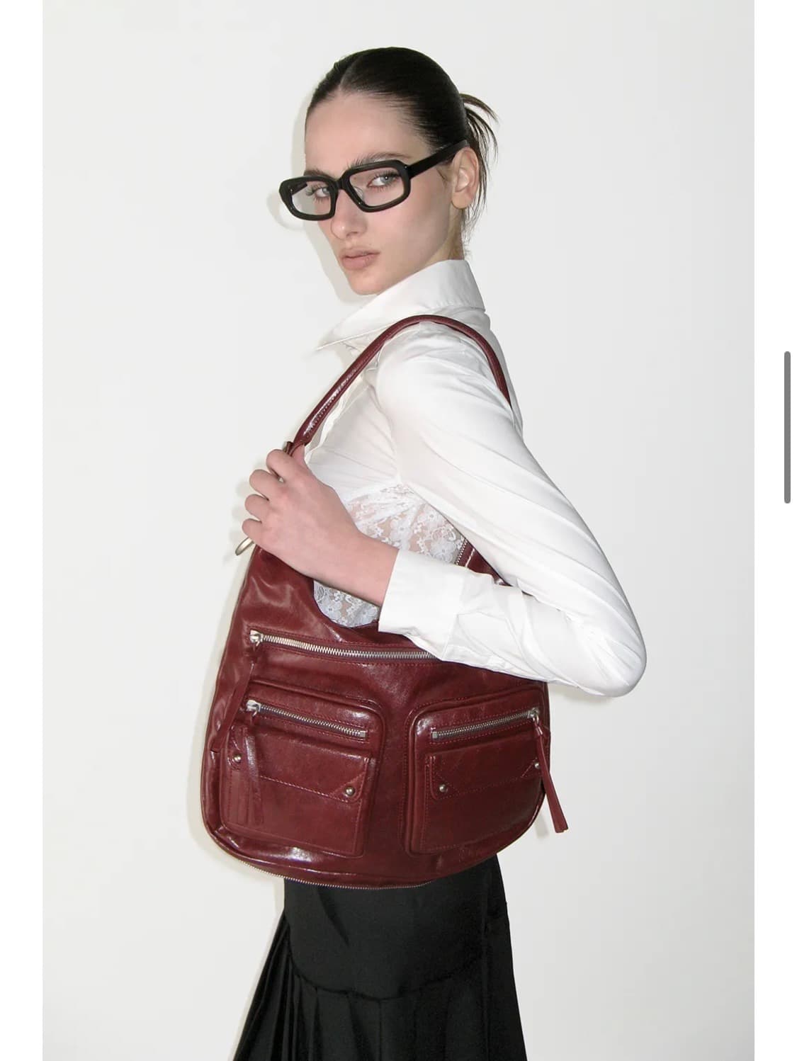 썬번프로젝트 더블 포켓 백 버건디 상품이미지1