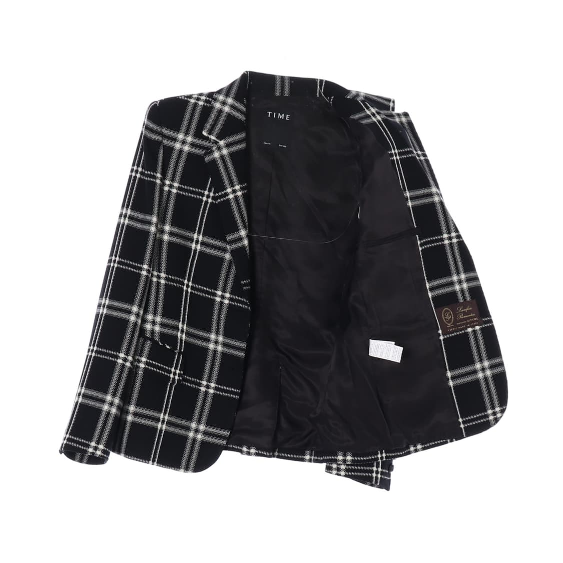 [S]타임 울100% 블랙 체크 아이비리그 싱글브레스티드재킷
 상품이미지4