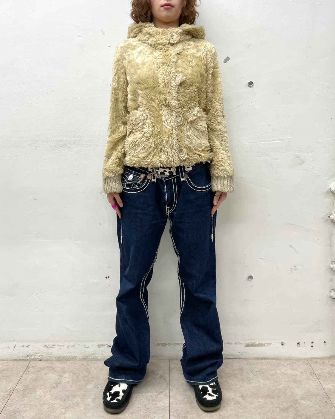 Bear Beige Fur Hooded Jacket  상품이미지5