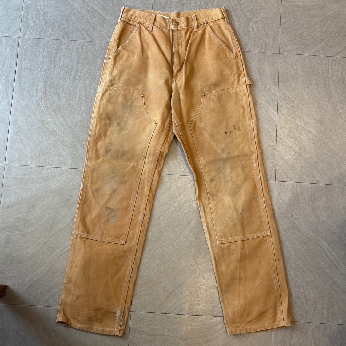 칼하트 정품 미국 생산 브라운 더블니 팬츠 상품이미지1