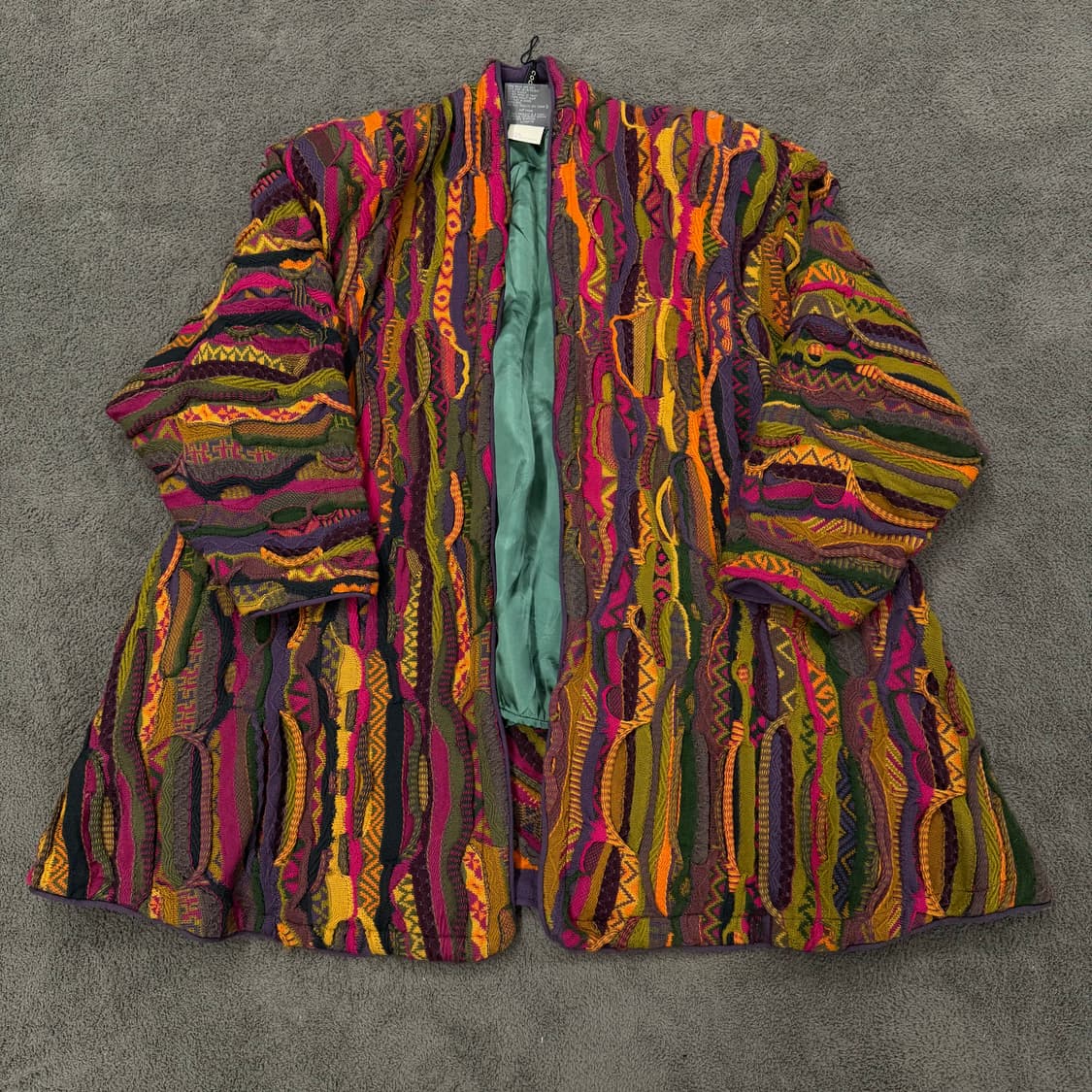 [정품/S] 쿠지 빈티지 패턴 케이블 니트 가디건 로브 상품이미지2