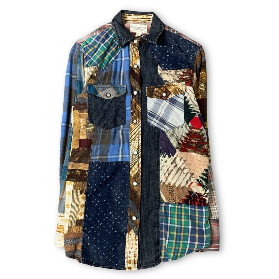 데님앤서플라이 랄프로렌 빈티지 패치워크 긴팔 셔츠 XS 상품이미지1