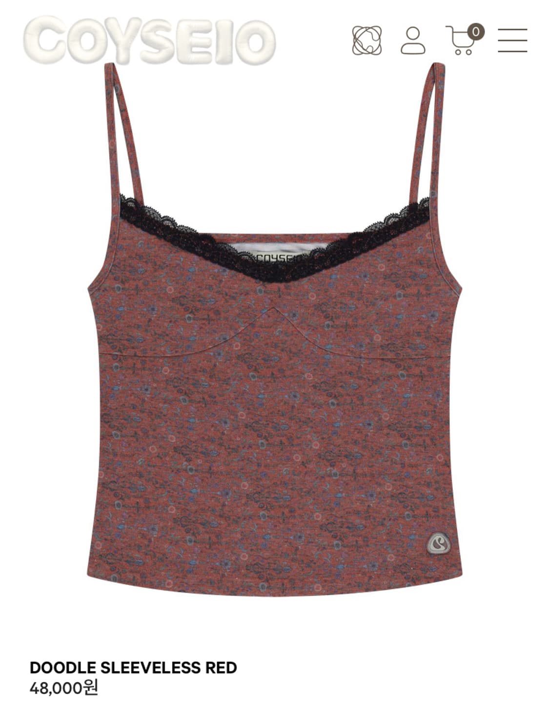 코이세이오 DOODLE SLEEVELESS RED 상품이미지1