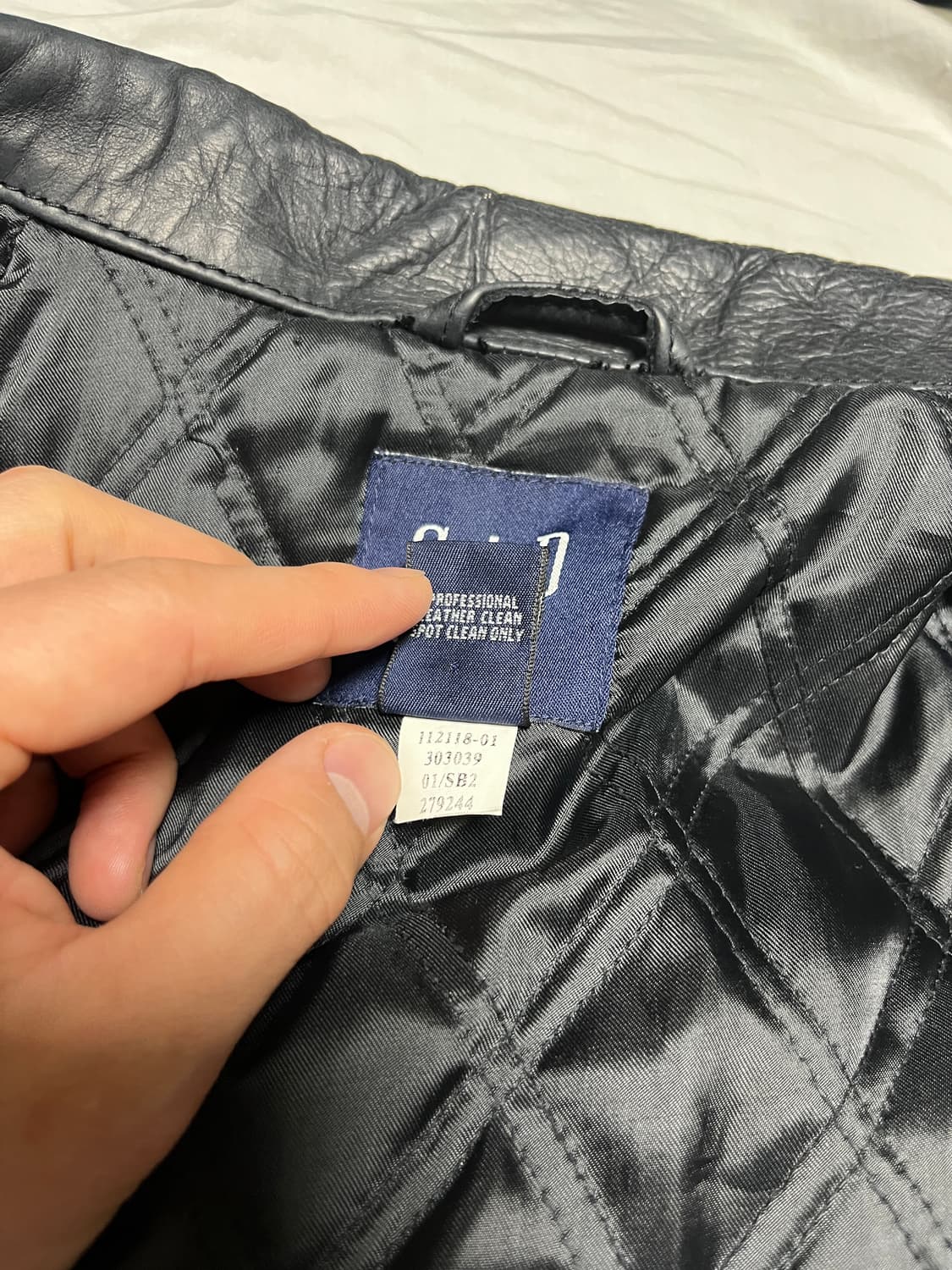 [L] GAP 올드 갭 레더 카코트 블랙 상품이미지4