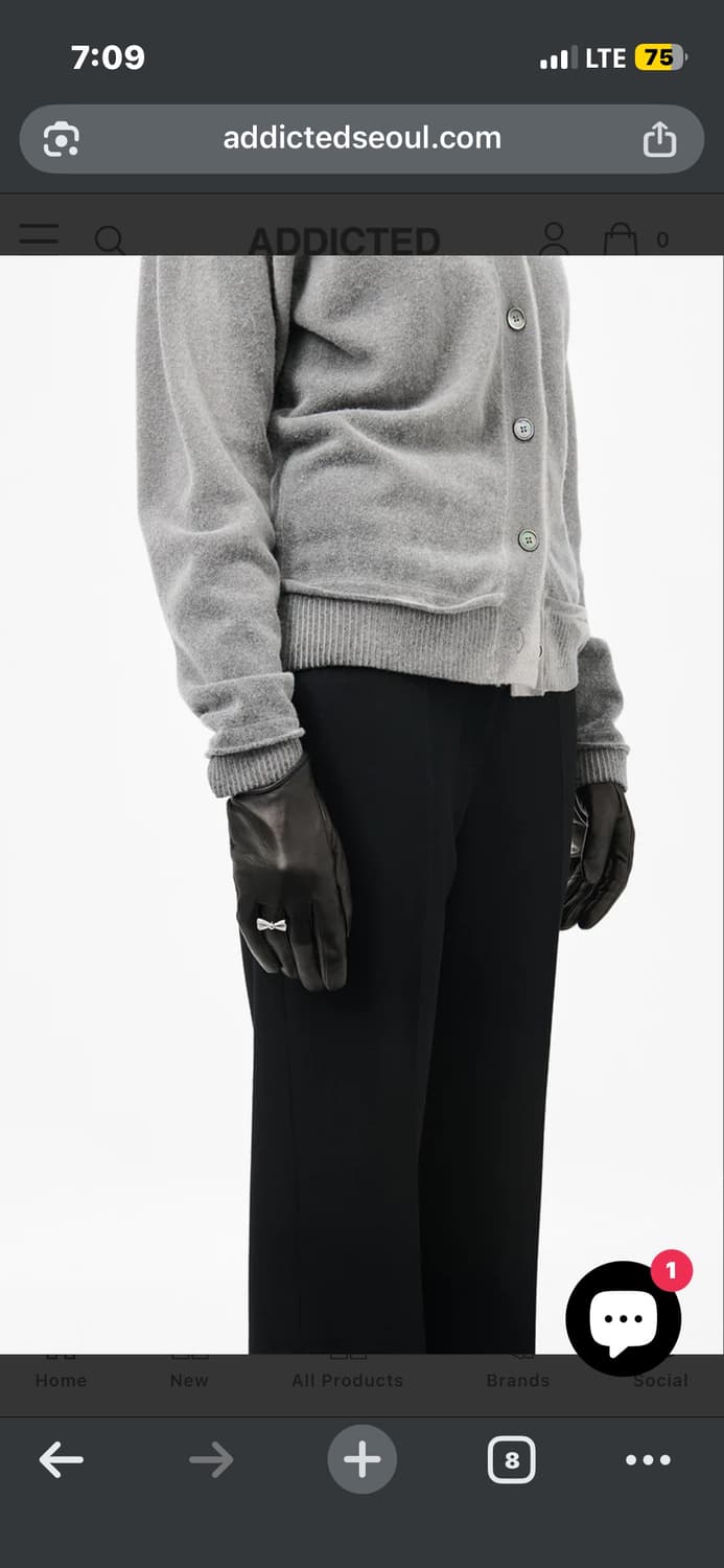 [m] 보우 글러브 블랙 나파 레더 상품이미지2