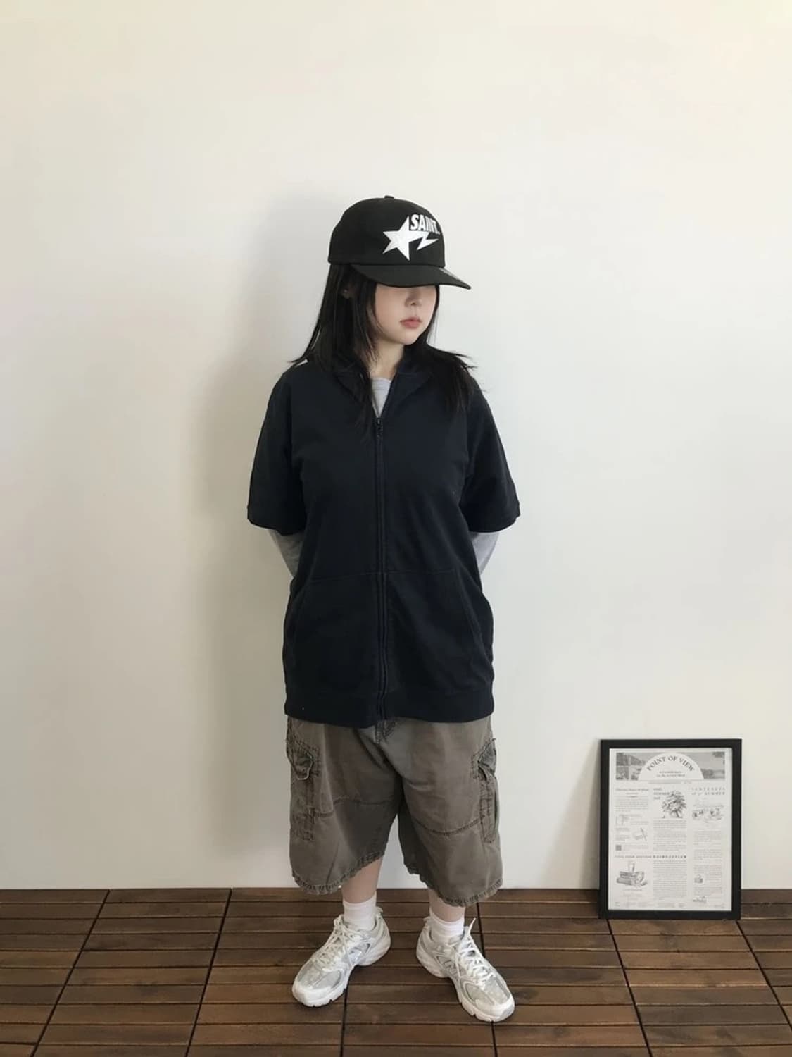 OBLD Short Sleeve Zip Up Hoodie 상품이미지1