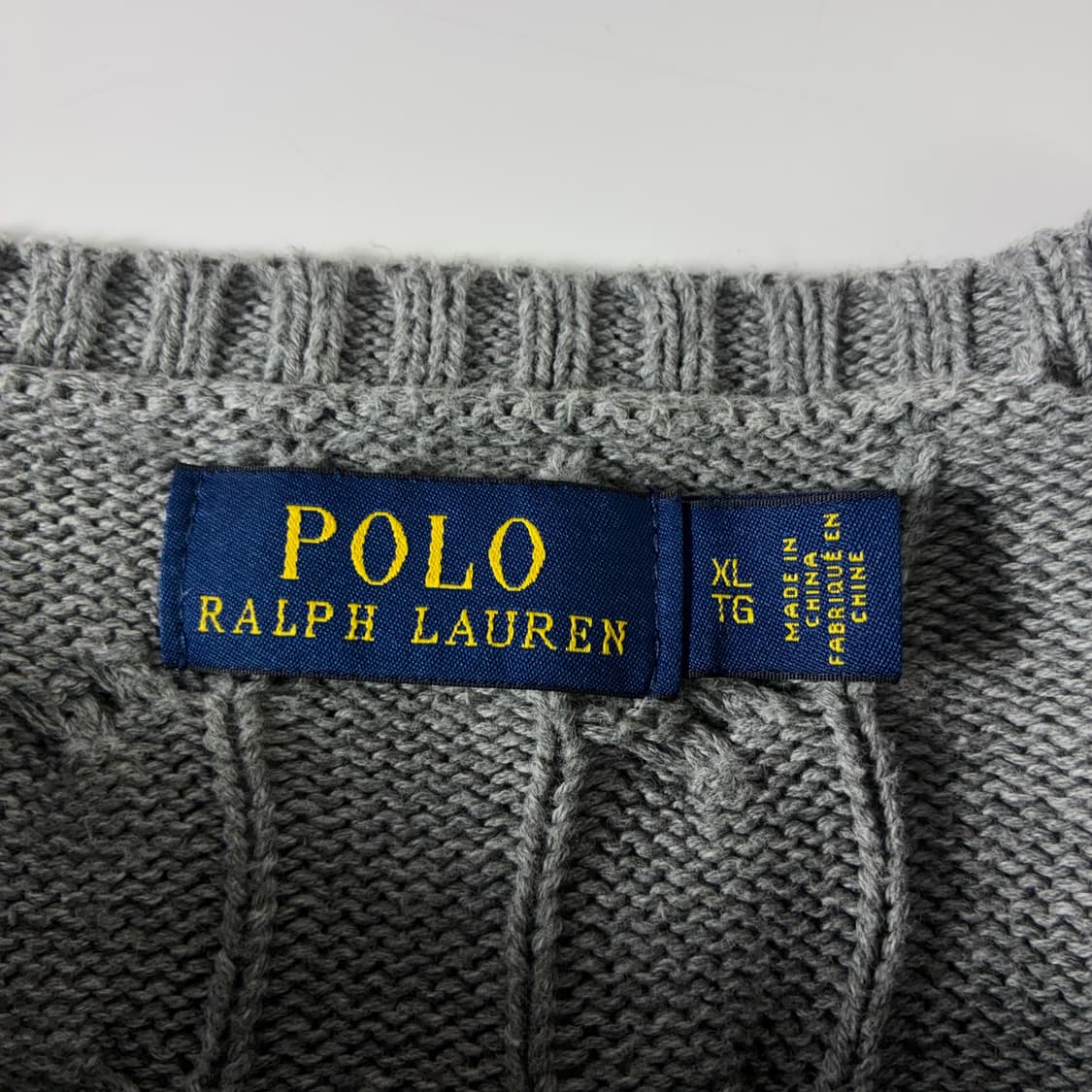 Polo  폴로 랄프로렌 자수 코튼 그레이 꽈배기 니트  상품이미지4