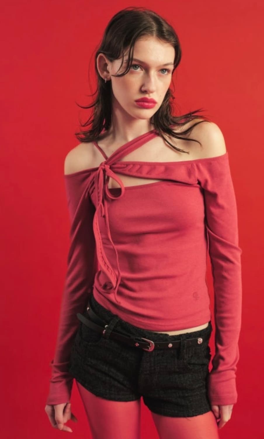 세릭 홀리데이컬렉션 탱글 스트랩 탑 레드 상품이미지3