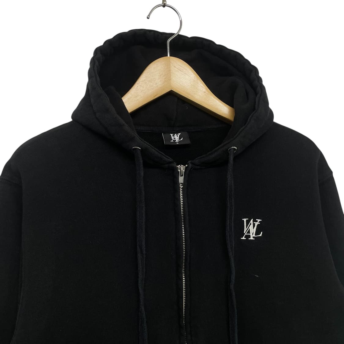 우알롱 로고 후드집업 블랙 상품이미지2