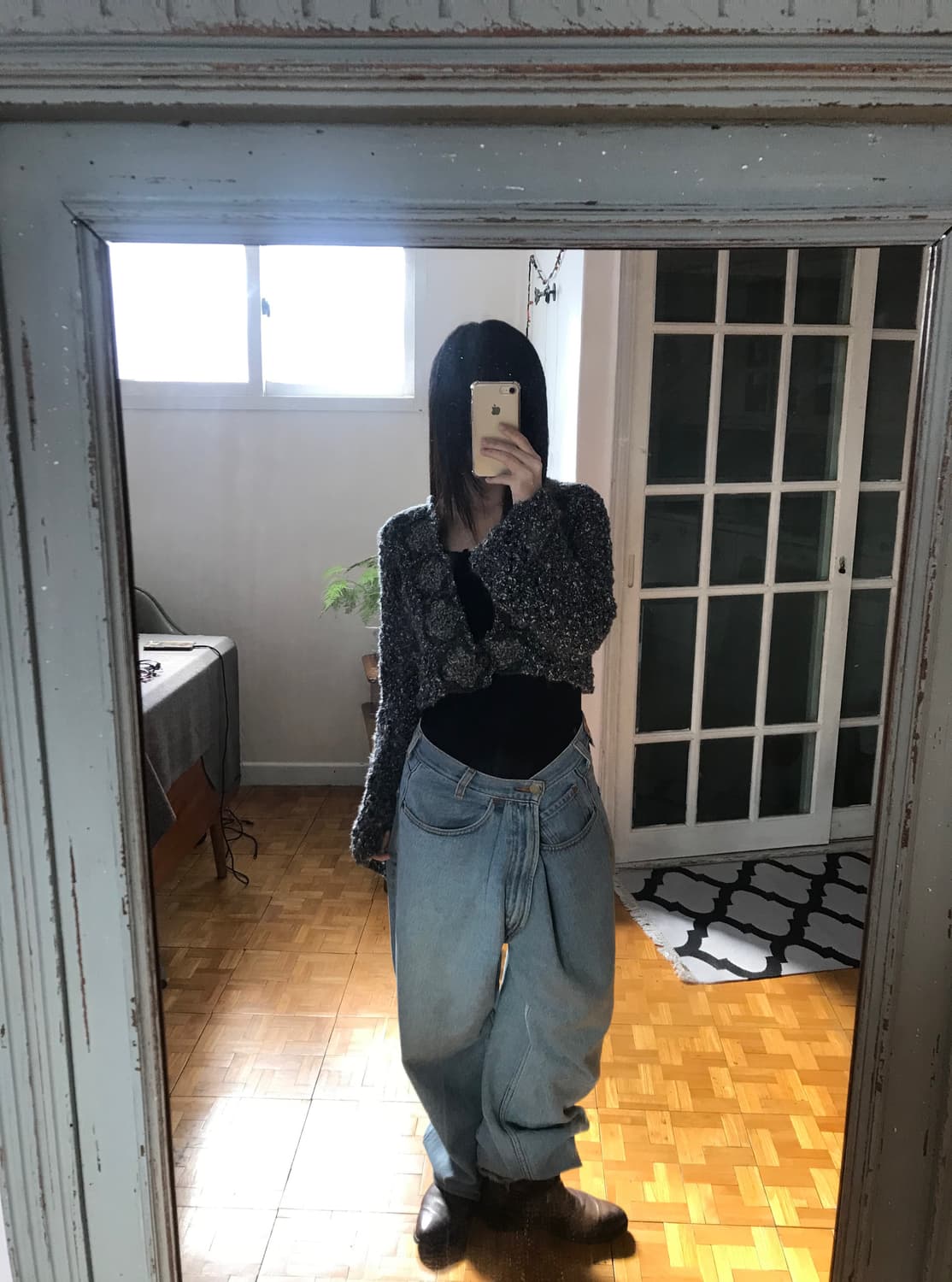 vintage grey short cardign  상품이미지4