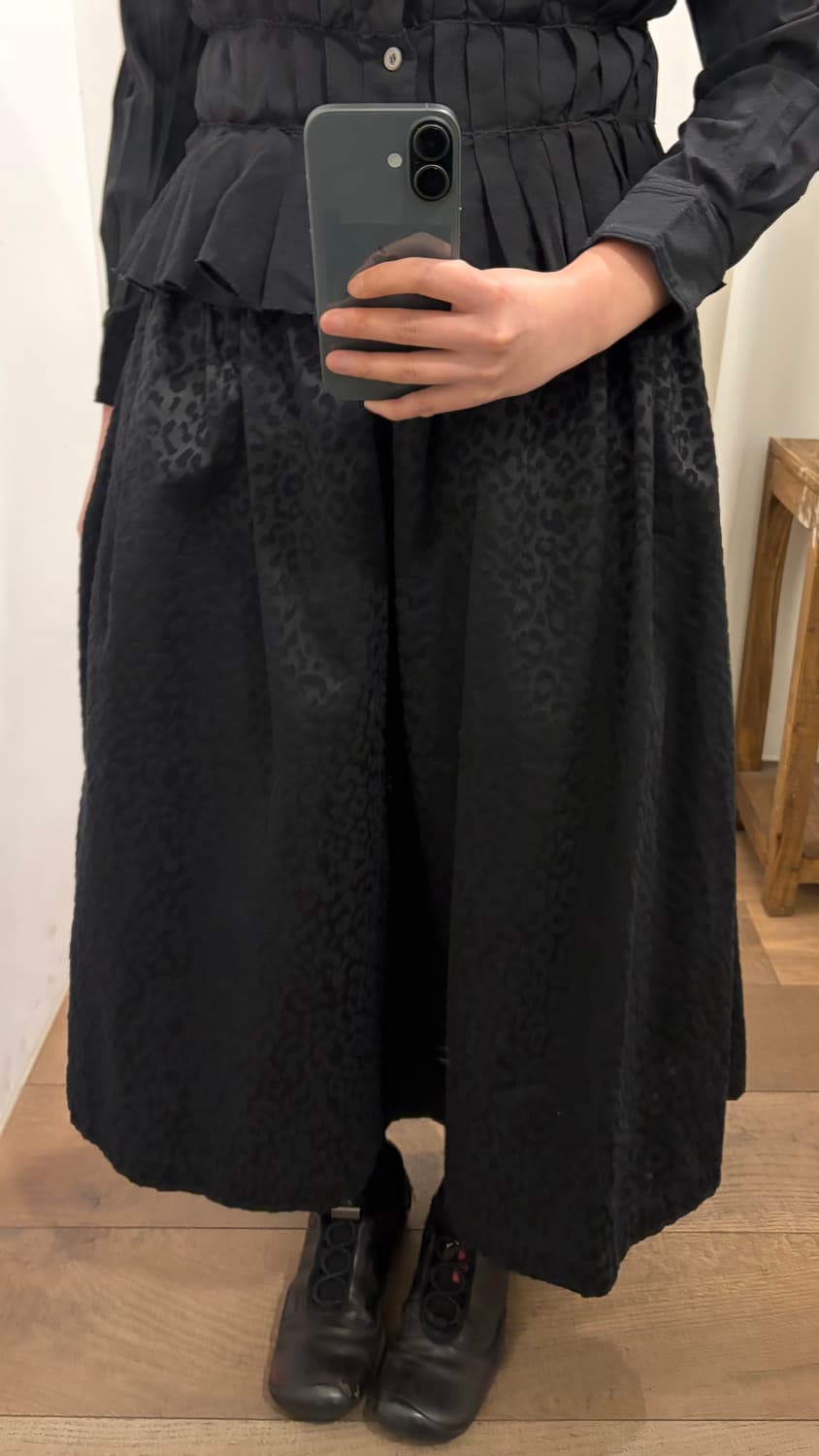 Fluffy Leapard Pattern Pleats Skirt 상품이미지3