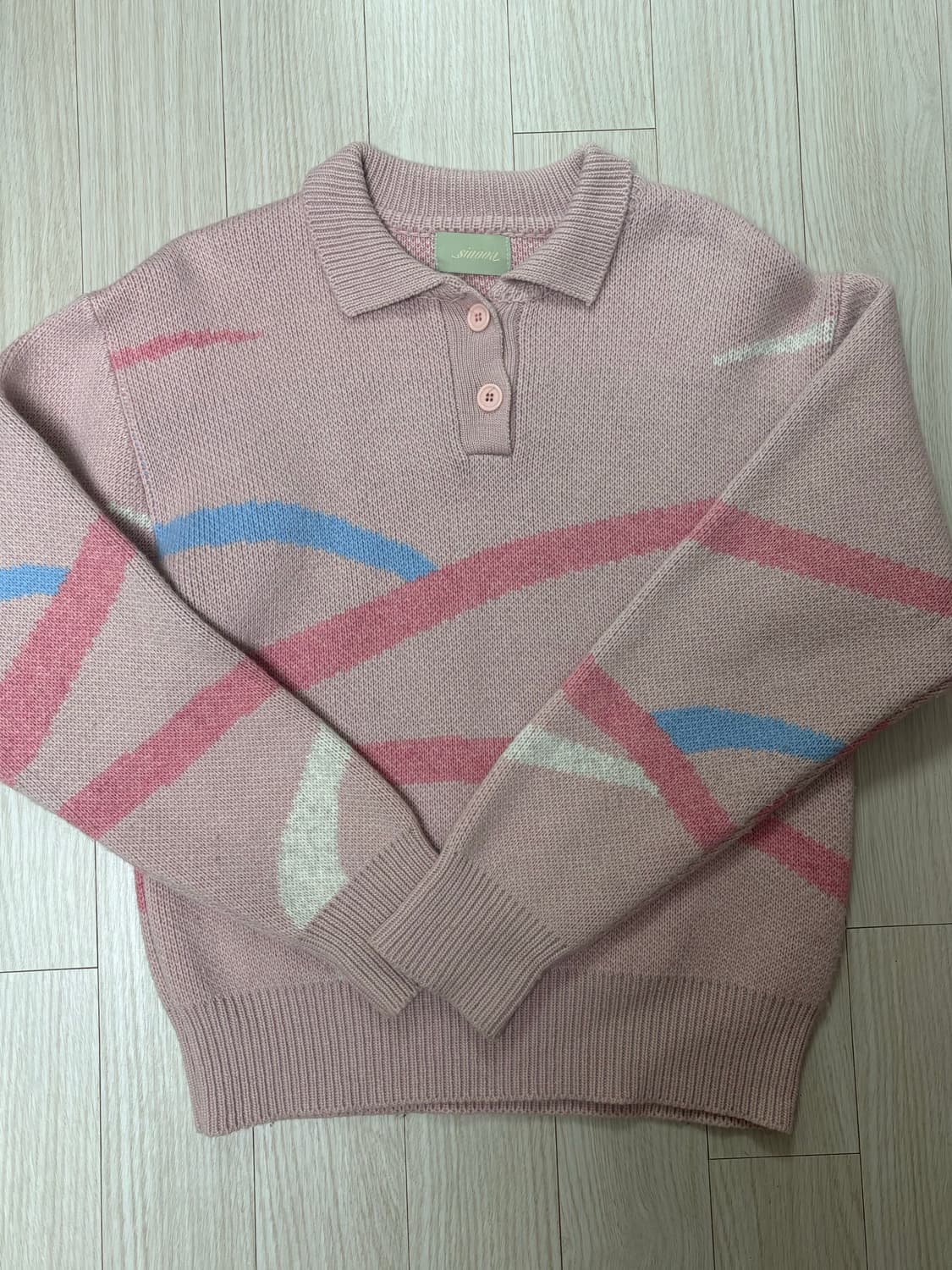 시눈 19fw 카라 니트 핑크 상품이미지1