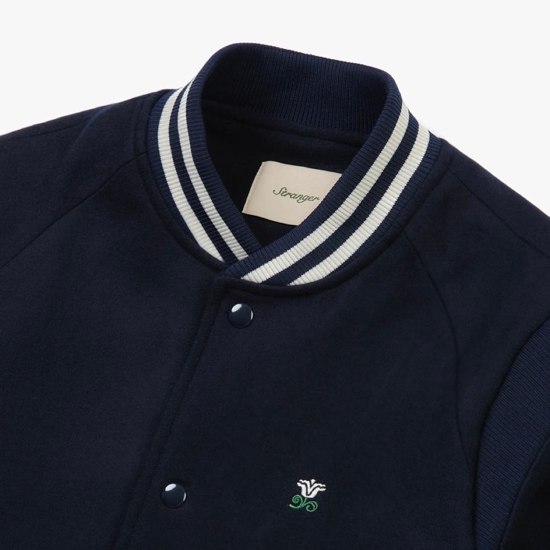 Stranger 스트레인져 레귤러핏 자수 울 바시티 재킷 (네이비) 상품이미지3